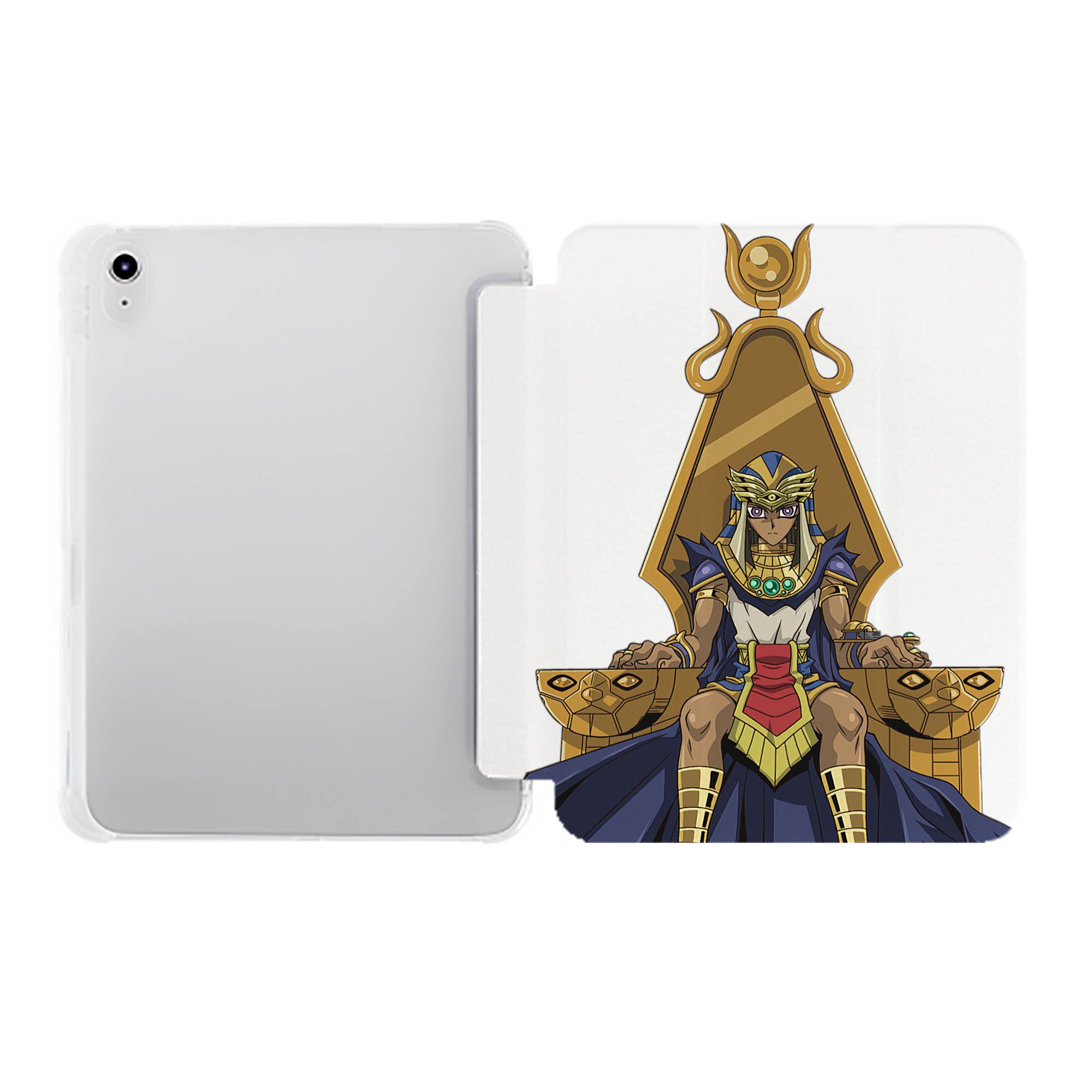 （画像用） 遊☆戯☆王 Yu-Gi-Oh! IPad ケース ペン収納付き 三つ折りスタンド PUレザー×シリコン 対応機種9.5/10.5/10.9インチ